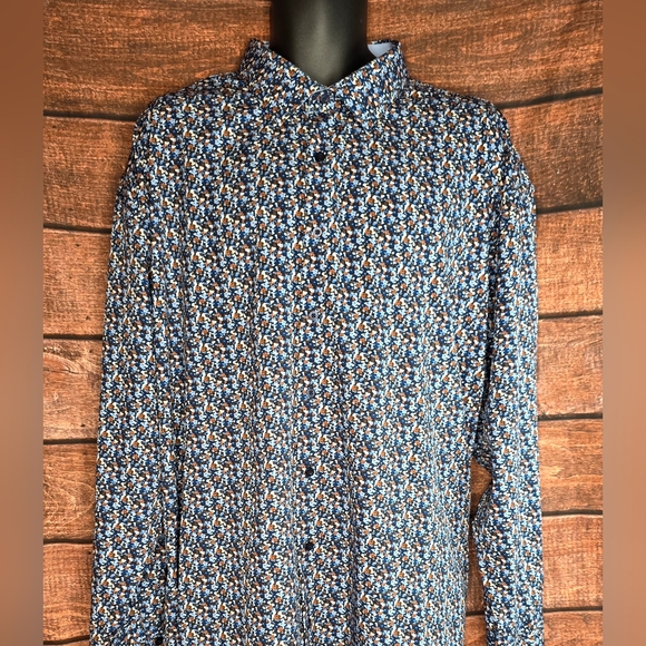 Shaquille O'Neal Floral Button-Up Shirt Big & Tall Size XLG 19 34/35 2153R - Picture 2 of 9